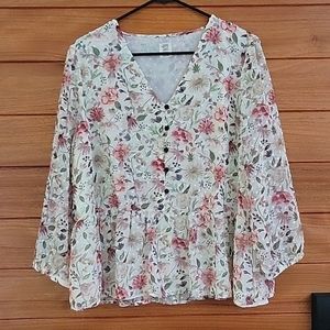 Matilda Jane Good Hart Floral Zilker peplum blouse